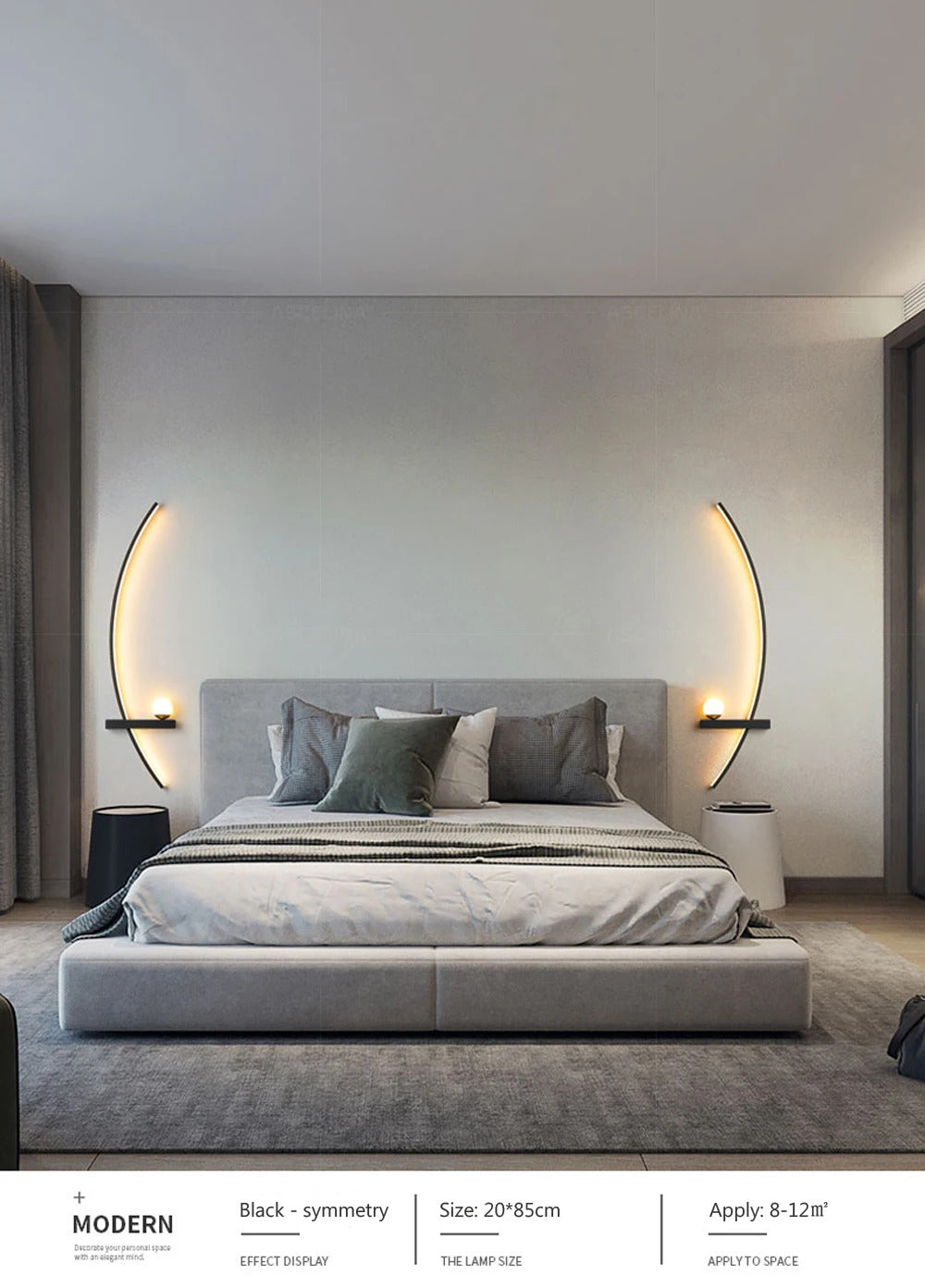 Smart LED Wall Lamp 55/105CM Remote Control Left Right Lighting Bedside Wall Sconces Bedroom Living Room Home Led Lights Lustre