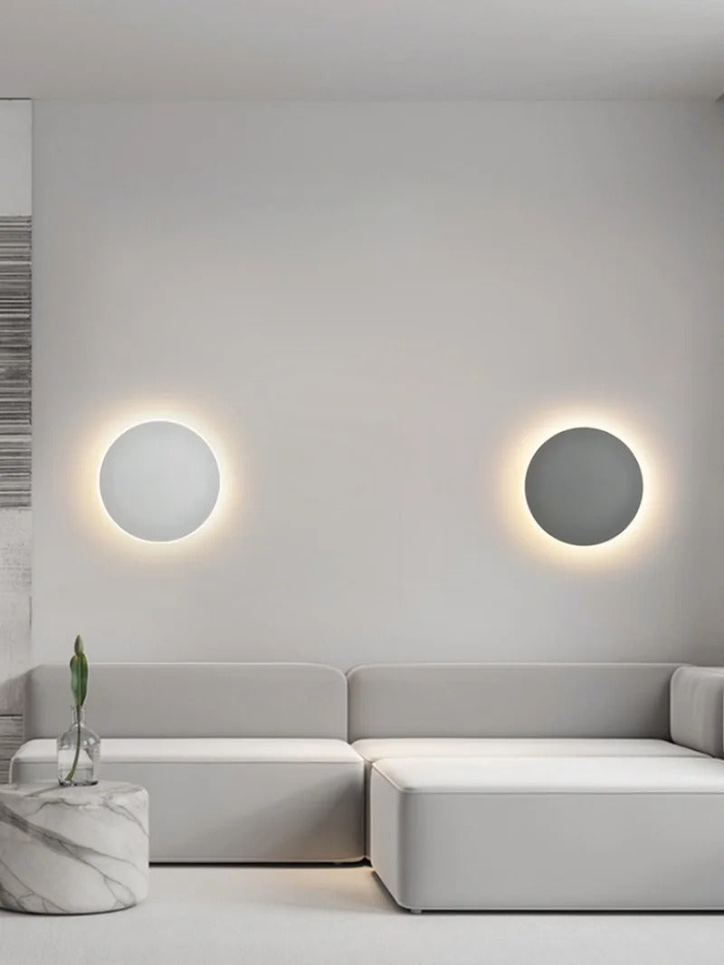 Led Round Wall Lights for Hallway Living Room Bedroom Aisle Modern Sconce Lamp Decoration Lighting Induction Switch Background