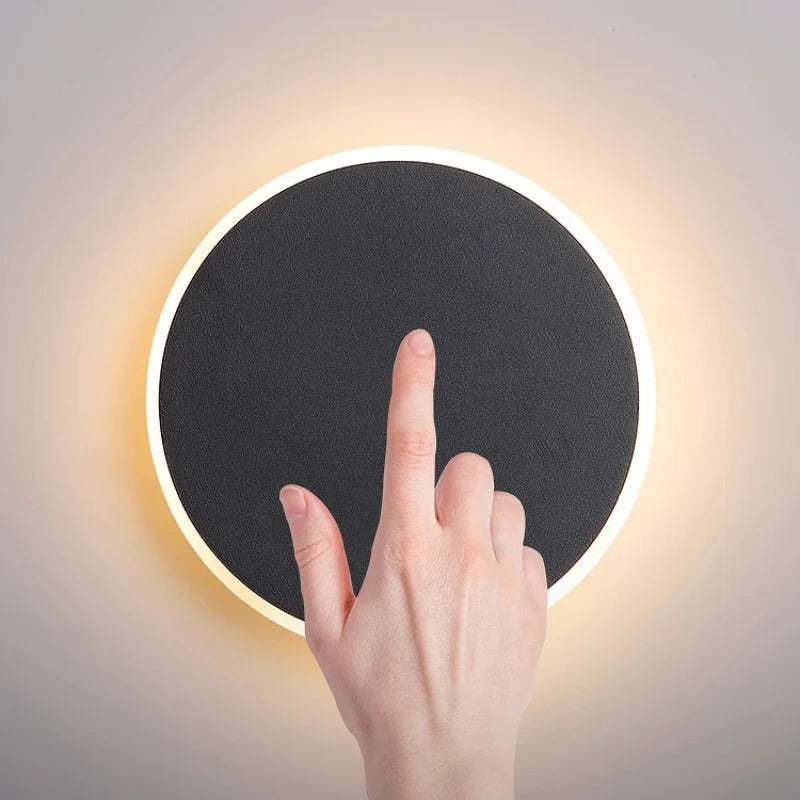 Led Round Wall Lights for Hallway Living Room Bedroom Aisle Modern Sconce Lamp Decoration Lighting Induction Switch Background