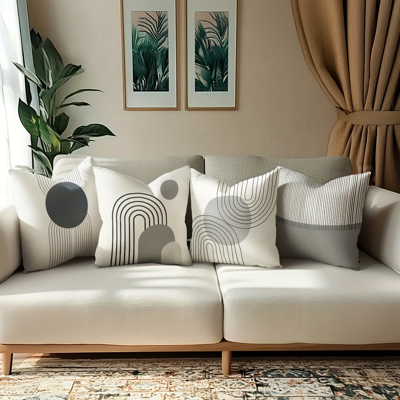 Geometric Linen Pillows