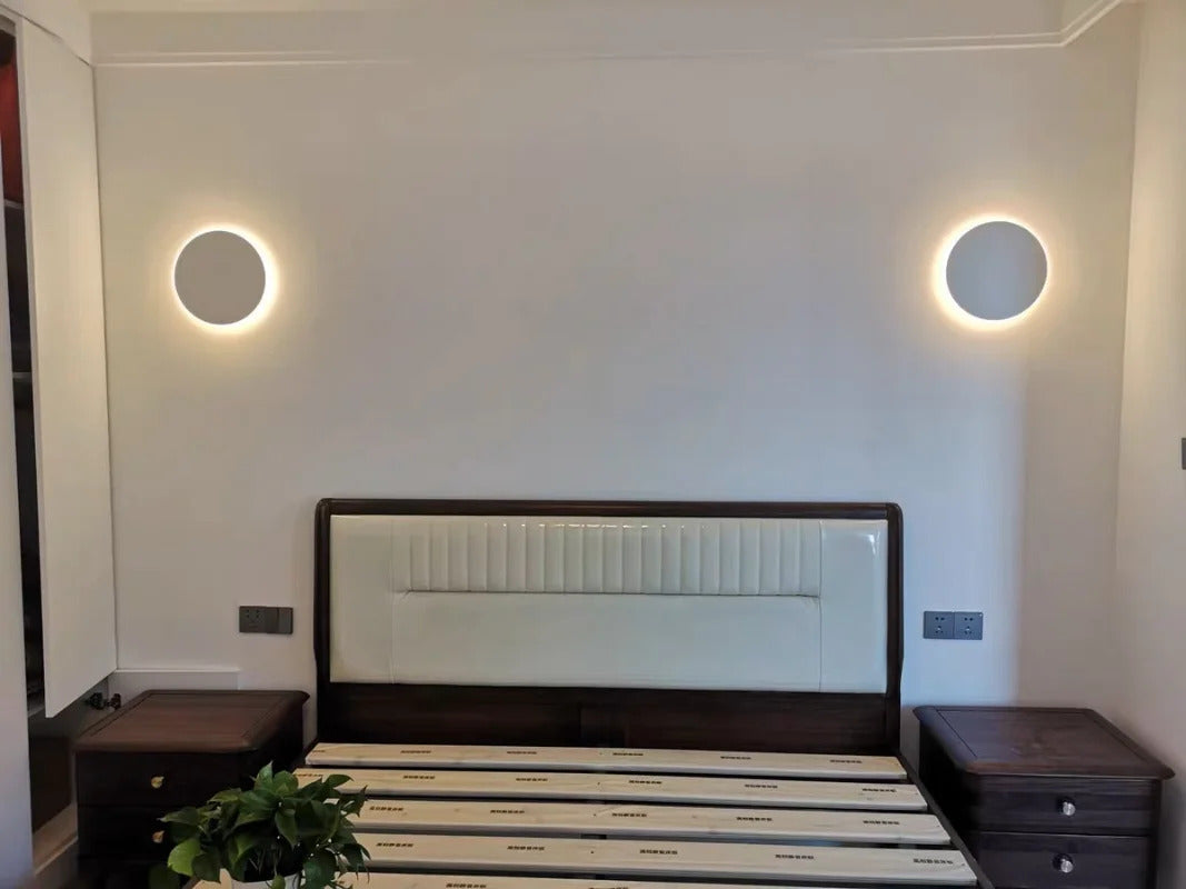 Led Round Wall Lights for Hallway Living Room Bedroom Aisle Modern Sconce Lamp Decoration Lighting Induction Switch Background