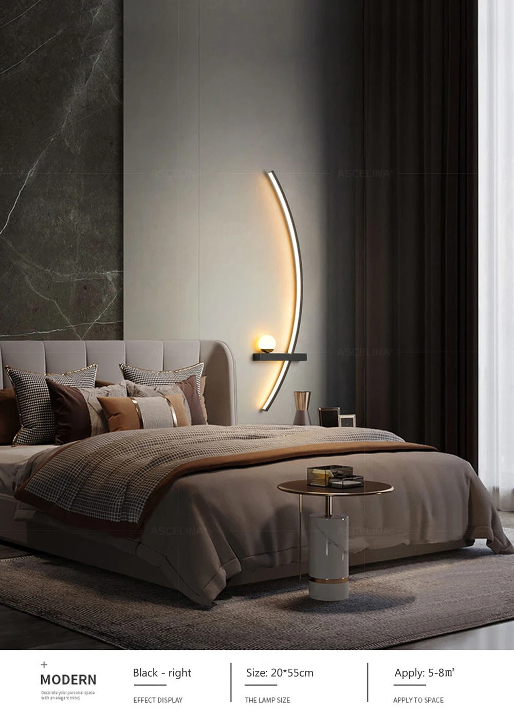 Smart LED Wall Lamp 55/105CM Remote Control Left Right Lighting Bedside Wall Sconces Bedroom Living Room Home Led Lights Lustre