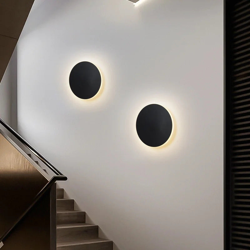Led Round Wall Lights for Hallway Living Room Bedroom Aisle Modern Sconce Lamp Decoration Lighting Induction Switch Background