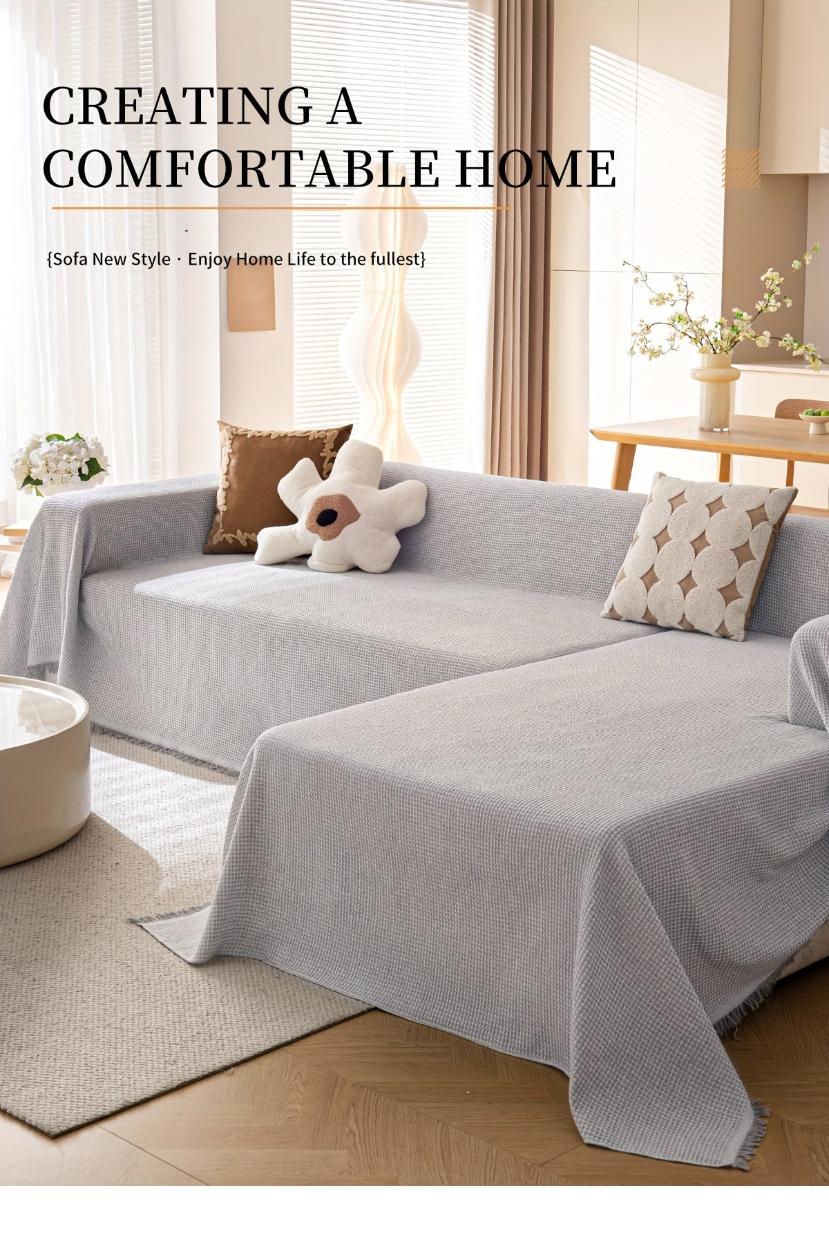 Polyester Sofa Covers with Tassels