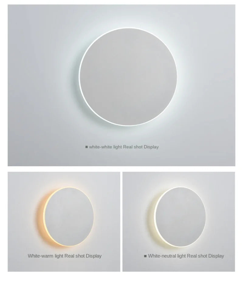 Led Round Wall Lights for Hallway Living Room Bedroom Aisle Modern Sconce Lamp Decoration Lighting Induction Switch Background