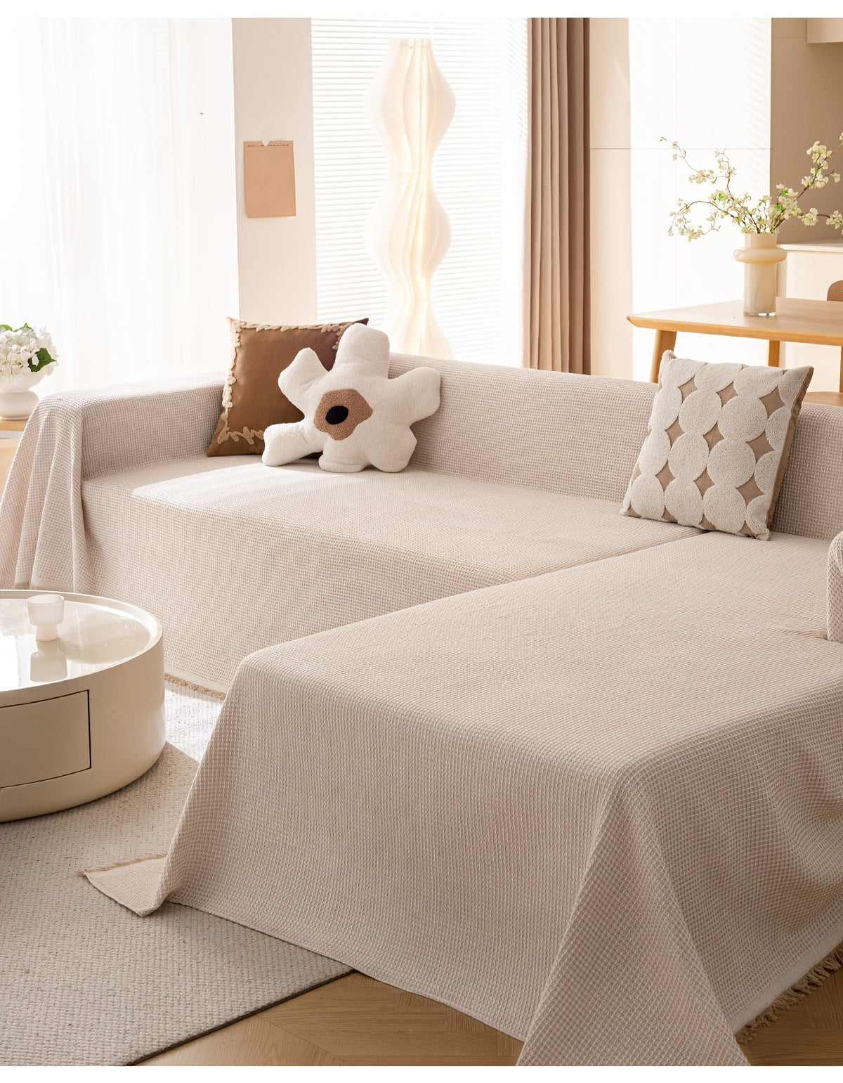 Polyester Sofa Covers with Tassels
