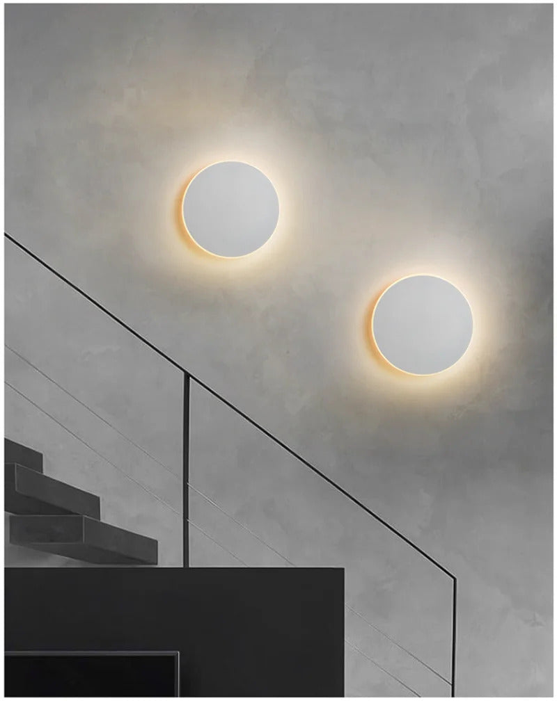 Led Round Wall Lights for Hallway Living Room Bedroom Aisle Modern Sconce Lamp Decoration Lighting Induction Switch Background