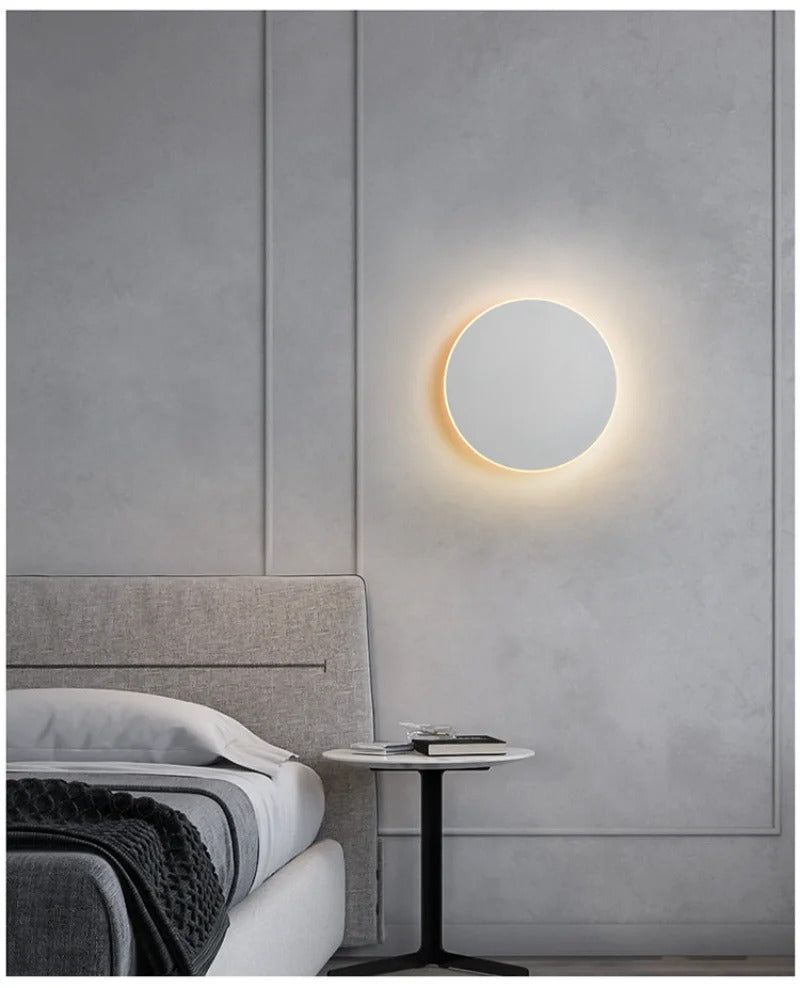 Led Round Wall Lights for Hallway Living Room Bedroom Aisle Modern Sconce Lamp Decoration Lighting Induction Switch Background