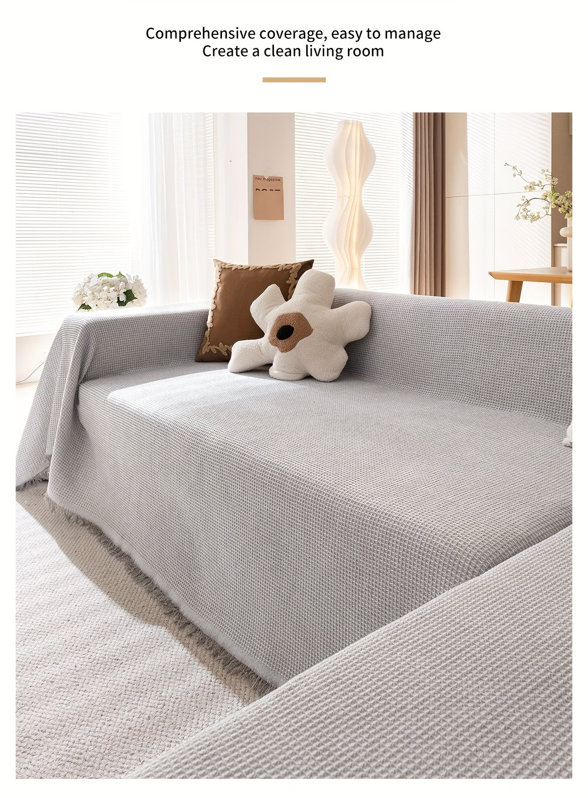 Polyester Sofa Covers with Tassels