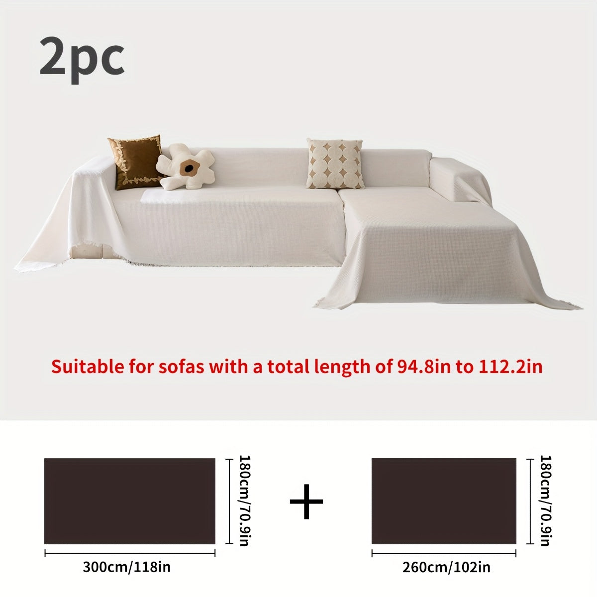 Polyester Sofa Covers with Tassels