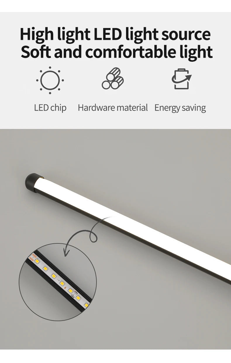 Wall Light Modern Long LED Light Black I-Shaped Wall Lamp Bedroom Living Room Corridor Interior Lighting Home Decor Lighting