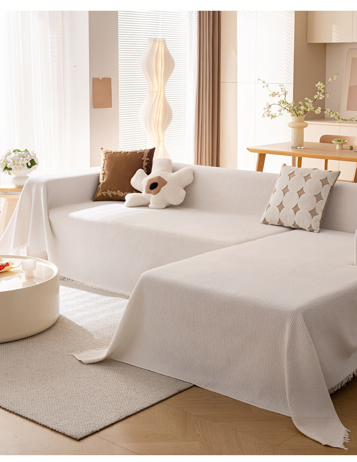 Polyester Sofa Covers with Tassels