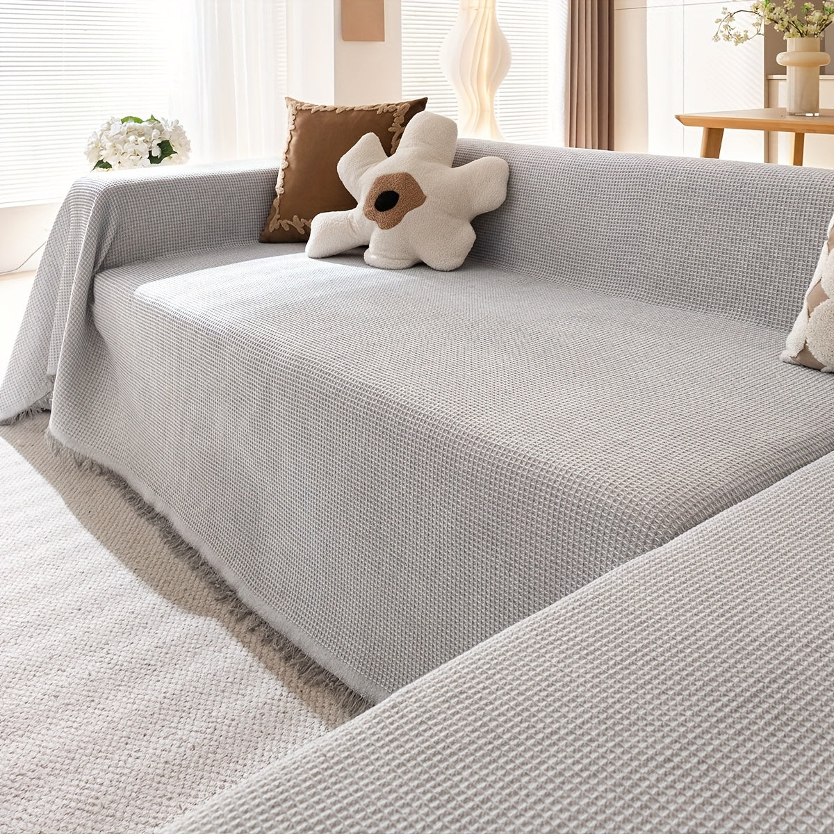 Polyester Sofa Covers with Tassels