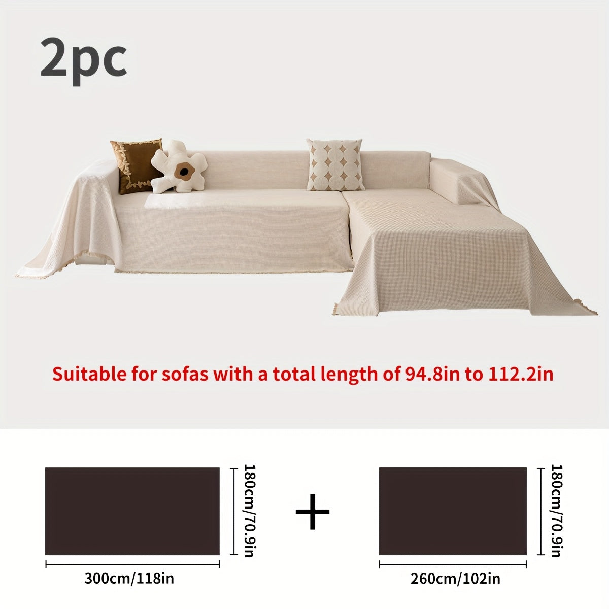 Polyester Sofa Covers with Tassels