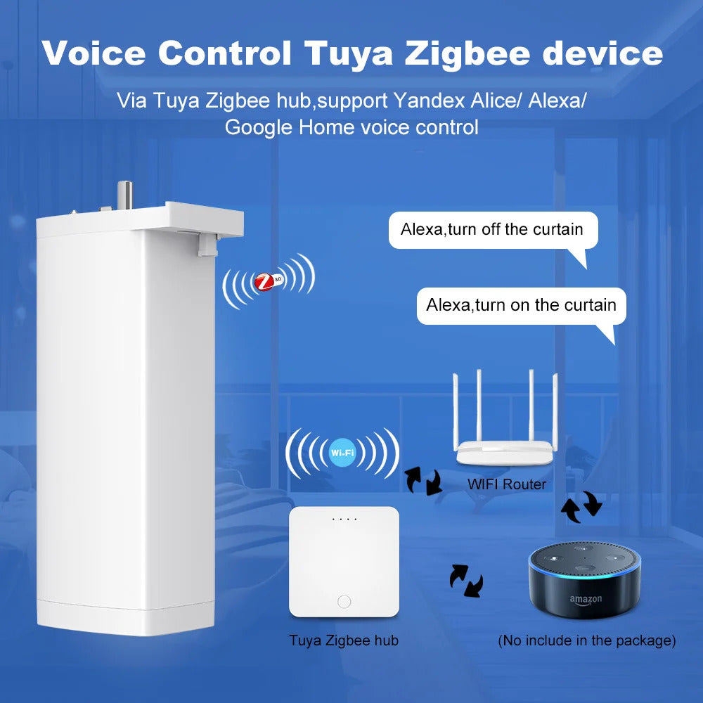 Smart life Tuya Zigbee Electric Curtain Motor automatic Intelligent Support Voice Control Tools Alexa Google Assistant 15cm size