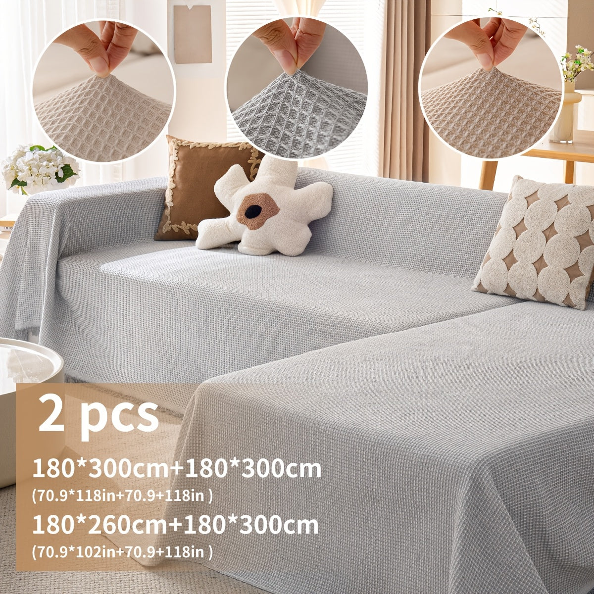 Polyester Sofa Covers with Tassels