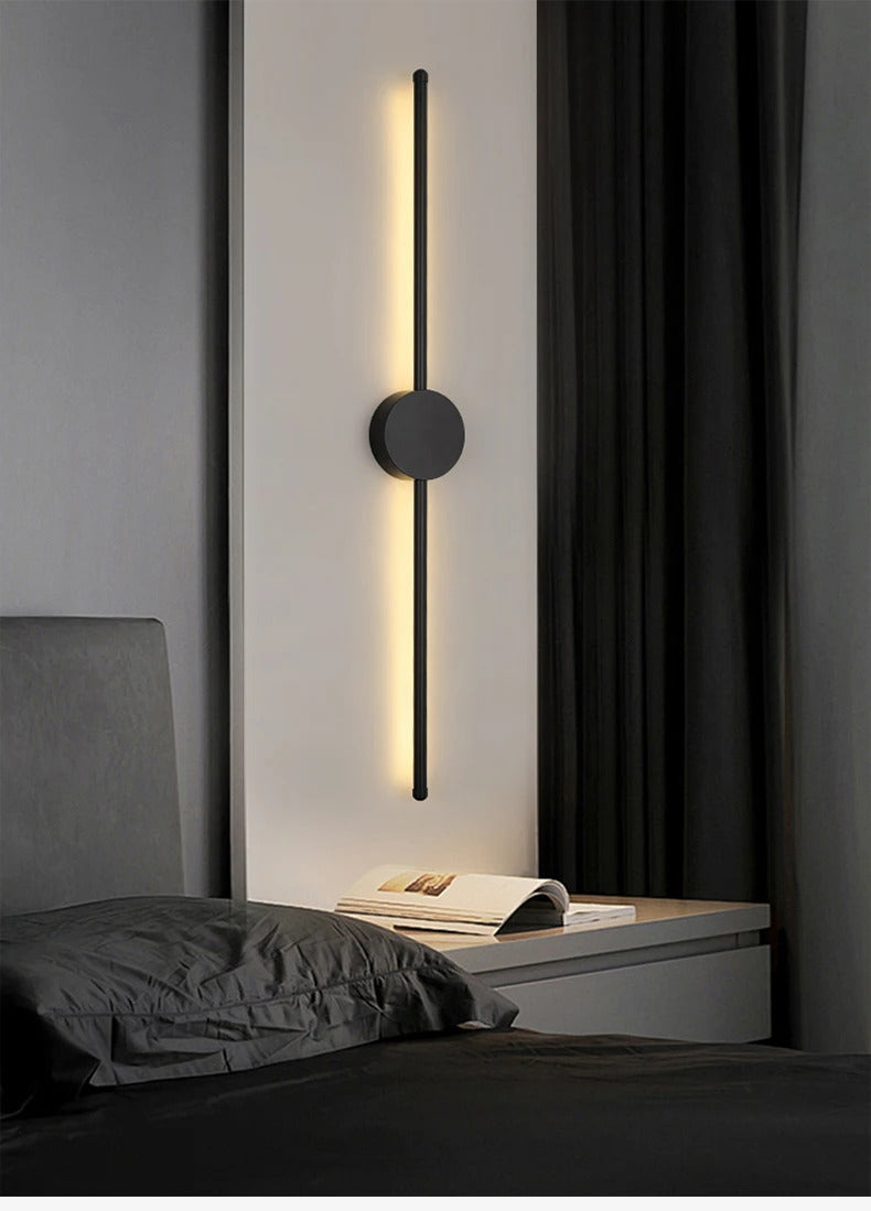 Wall Light Modern Long LED Light Black I-Shaped Wall Lamp Bedroom Living Room Corridor Interior Lighting Home Decor Lighting