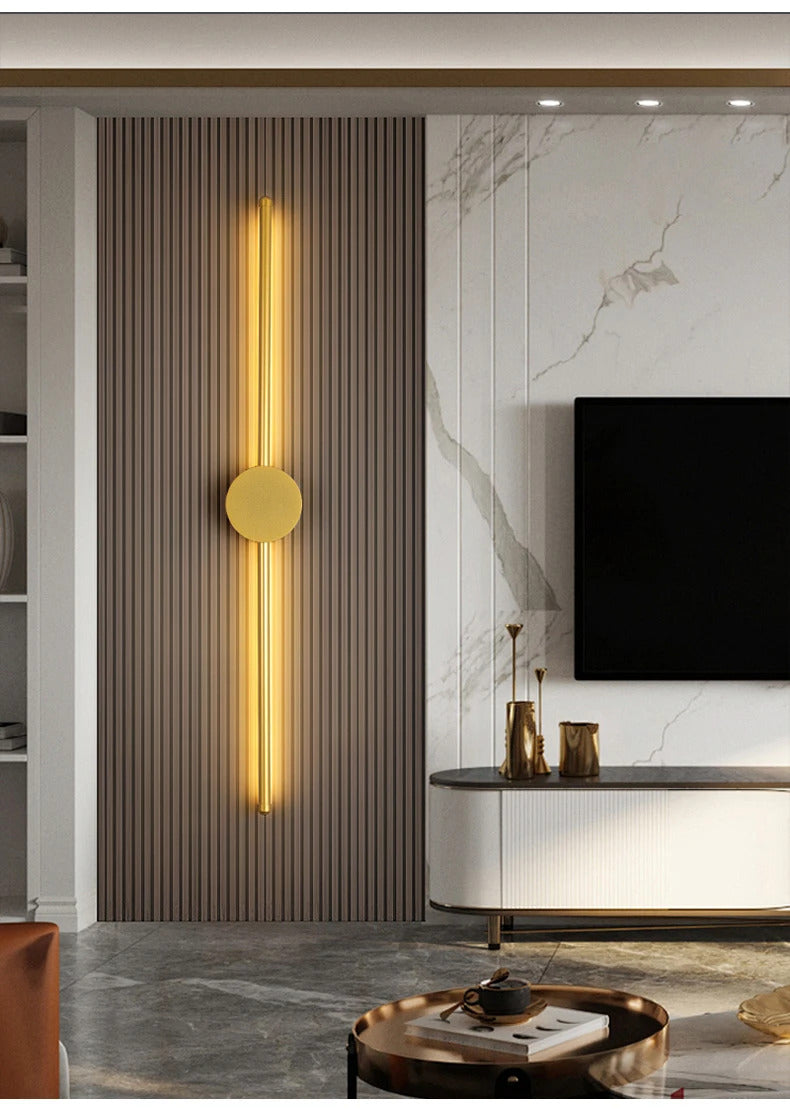 Wall Light Modern Long LED Light Black I-Shaped Wall Lamp Bedroom Living Room Corridor Interior Lighting Home Decor Lighting
