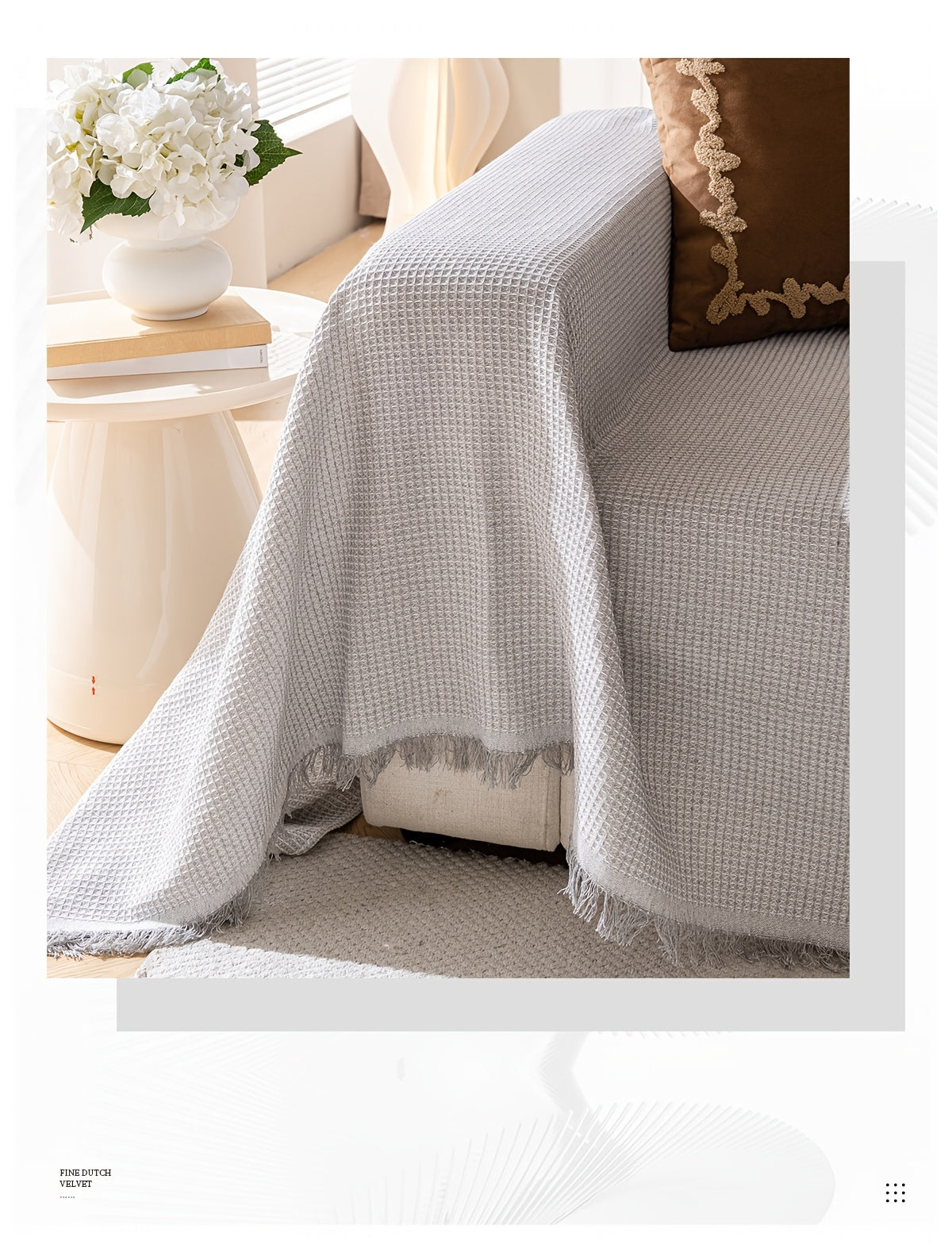 Polyester Sofa Covers with Tassels