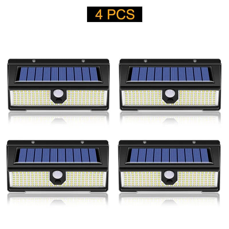 190led Solar Led Light Outdoor Garden Decoration Wall Lamp With 4 Mode IP65 Waterproof Solar Motion Sensor Light For Yard Door