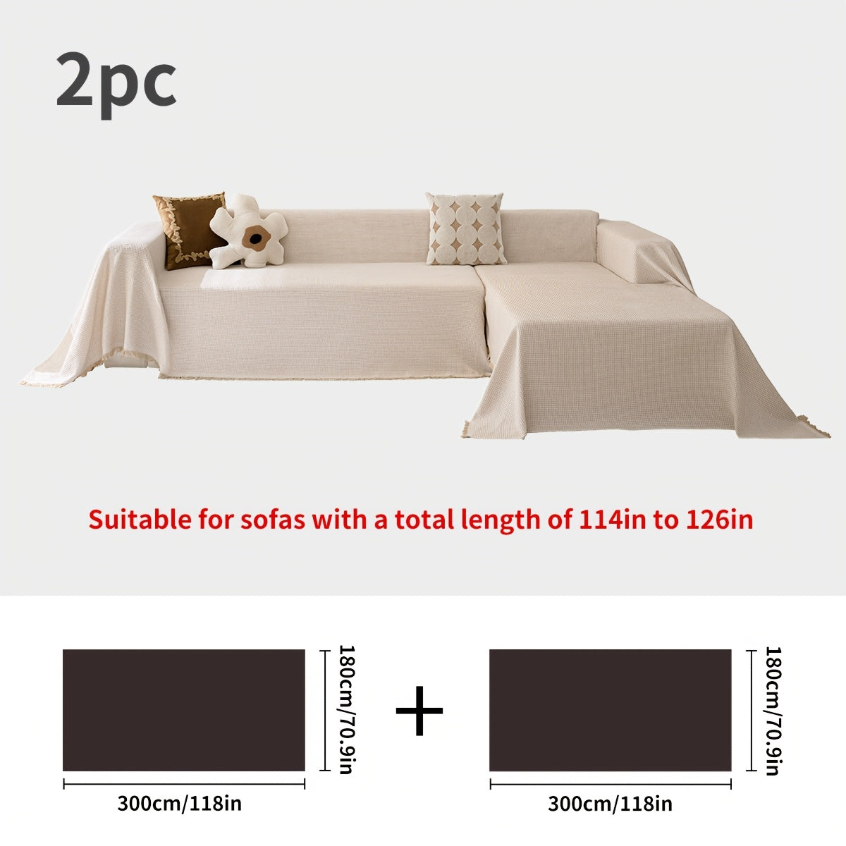 Polyester Sofa Covers with Tassels