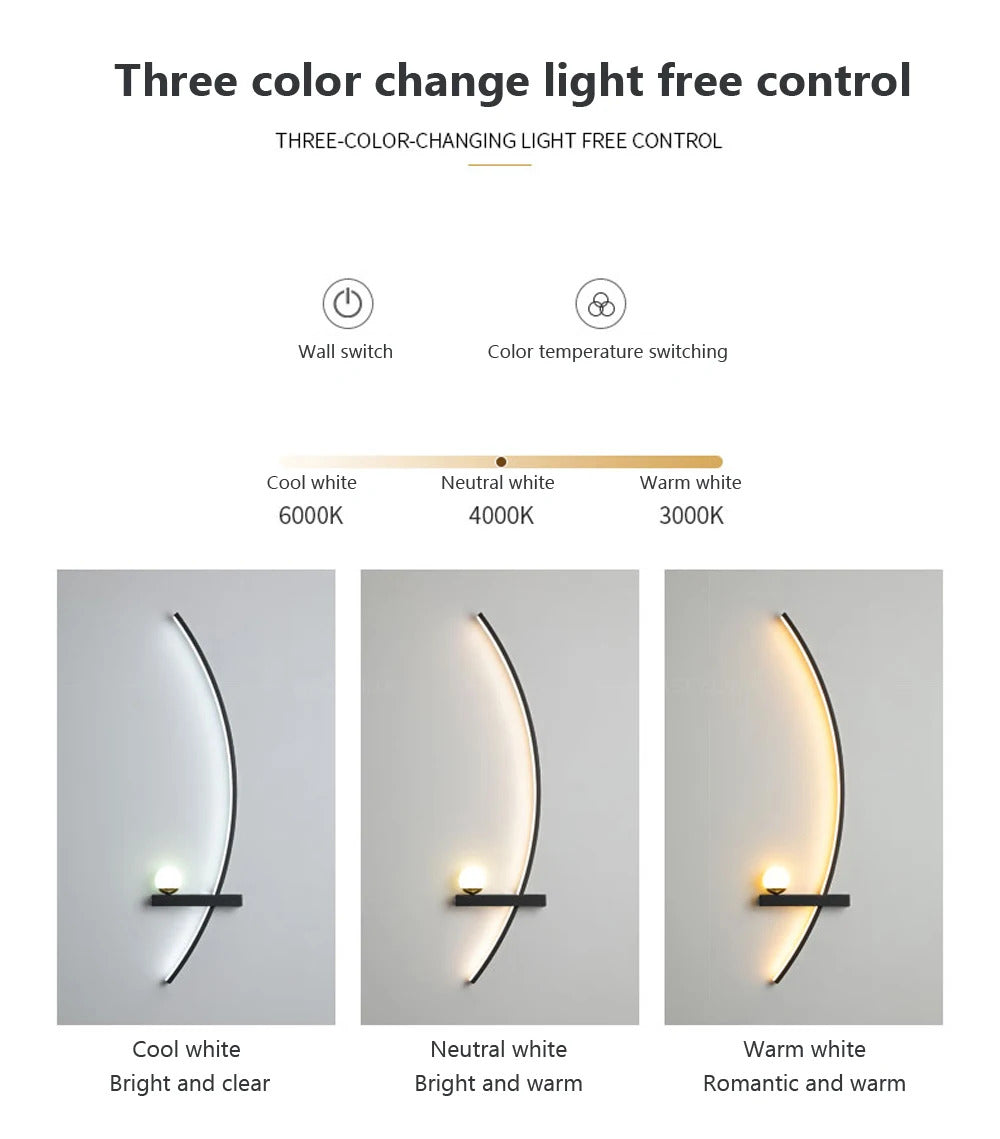 Smart LED Wall Lamp 55/105CM Remote Control Left Right Lighting Bedside Wall Sconces Bedroom Living Room Home Led Lights Lustre