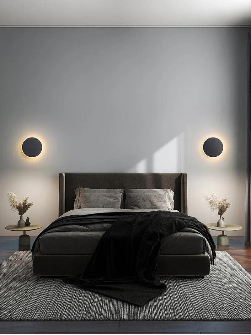Led Round Wall Lights for Hallway Living Room Bedroom Aisle Modern Sconce Lamp Decoration Lighting Induction Switch Background