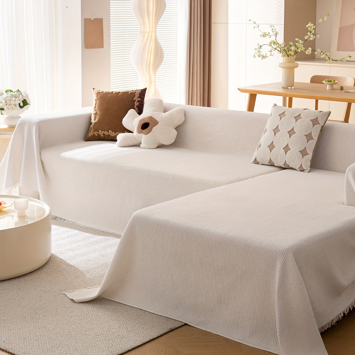 Polyester Sofa Covers with Tassels