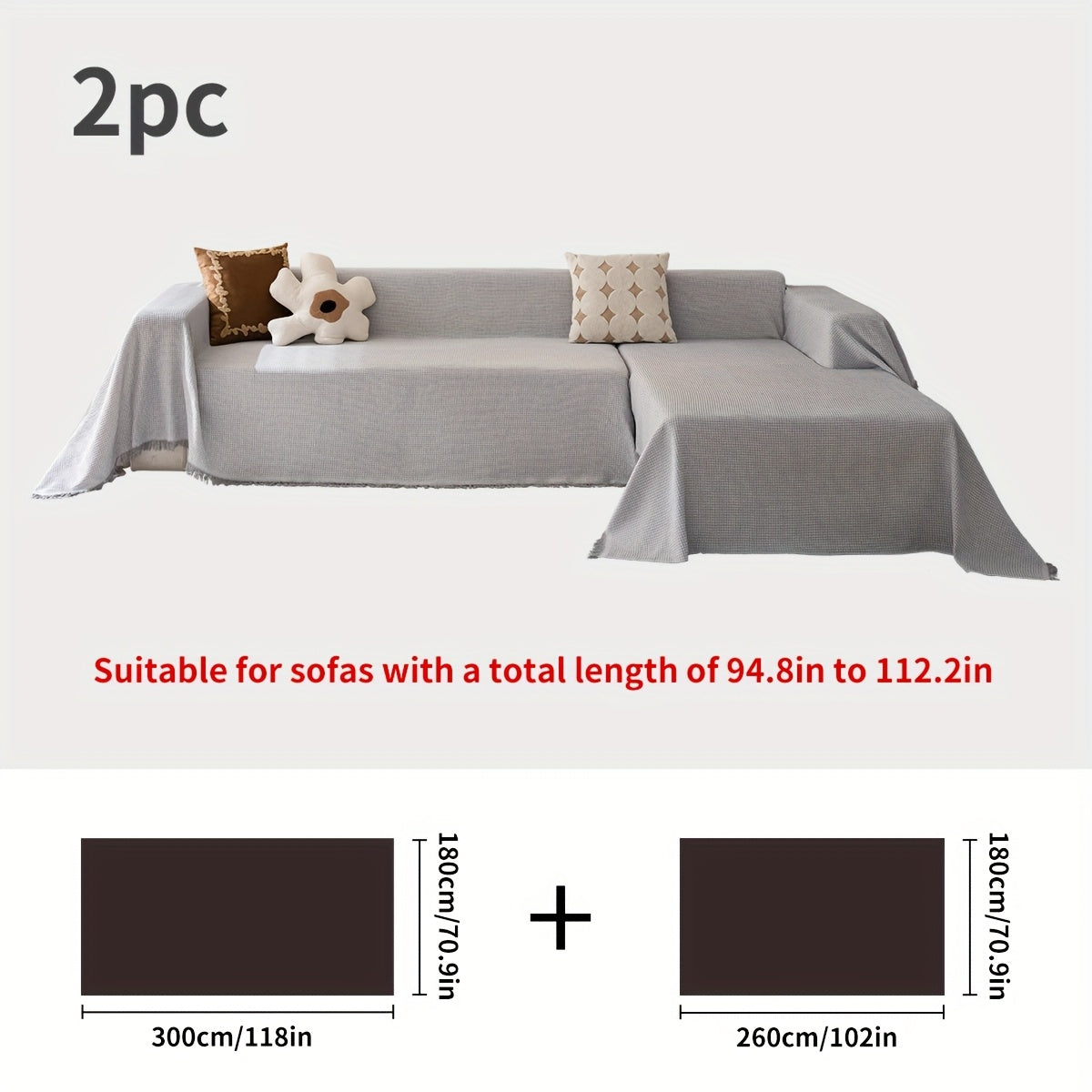 Polyester Sofa Covers with Tassels