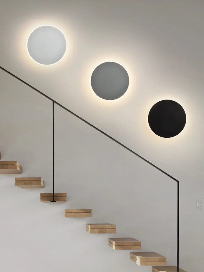 Led Round Wall Lights for Hallway Living Room Bedroom Aisle Modern Sconce Lamp Decoration Lighting Induction Switch Background