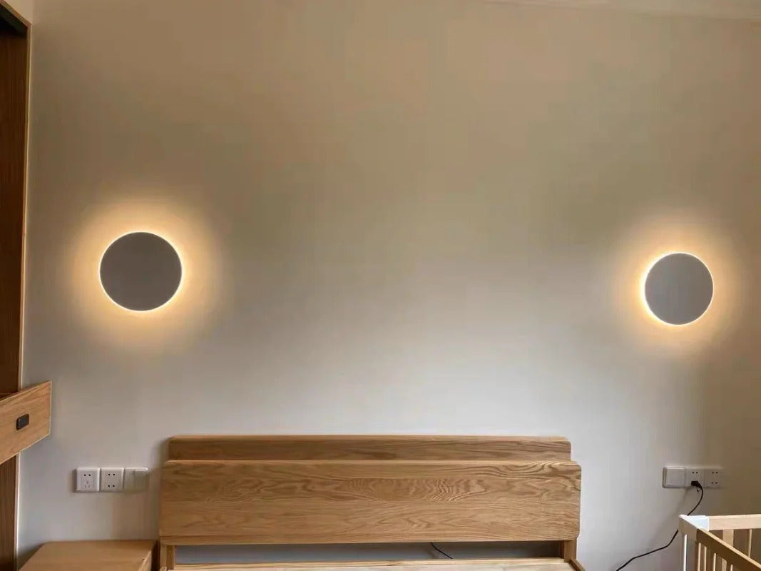 Led Round Wall Lights for Hallway Living Room Bedroom Aisle Modern Sconce Lamp Decoration Lighting Induction Switch Background