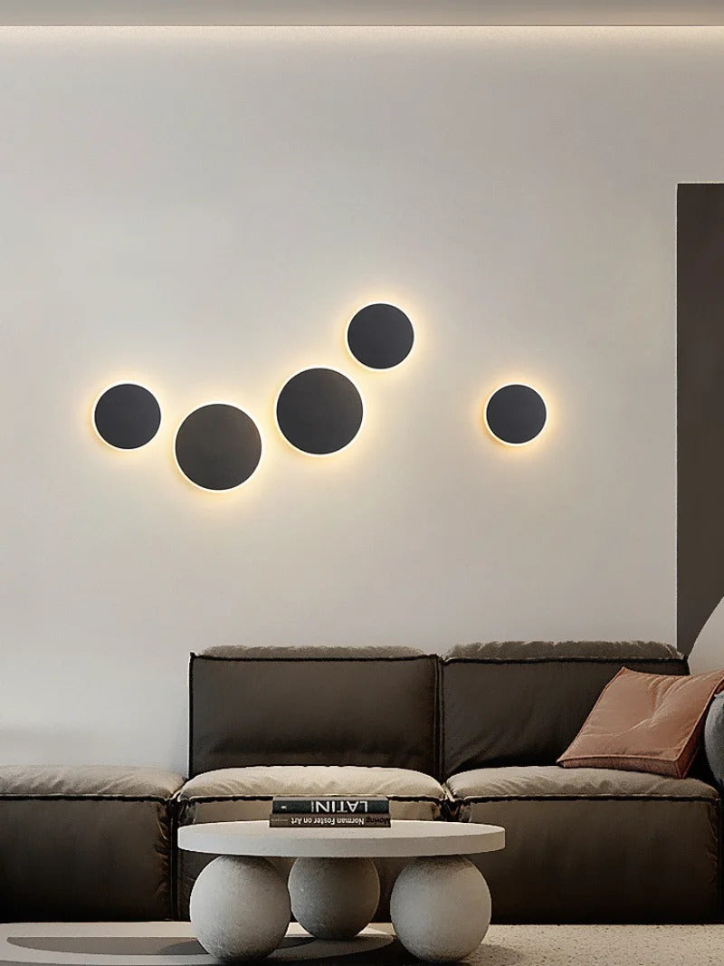 Led Round Wall Lights for Hallway Living Room Bedroom Aisle Modern Sconce Lamp Decoration Lighting Induction Switch Background