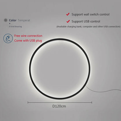 Modern minimalist circular LED wall lamp home designer Decor Circle Nordic Lustre living room and bedroom lighting equipment