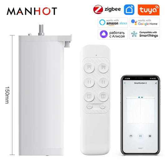 Smart life Tuya Zigbee Electric Curtain Motor automatic Intelligent Support Voice Control Tools Alexa Google Assistant 15cm size
