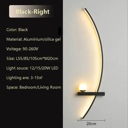 Smart LED Wall Lamp 55/105CM Remote Control Left Right Lighting Bedside Wall Sconces Bedroom Living Room Home Led Lights Lustre