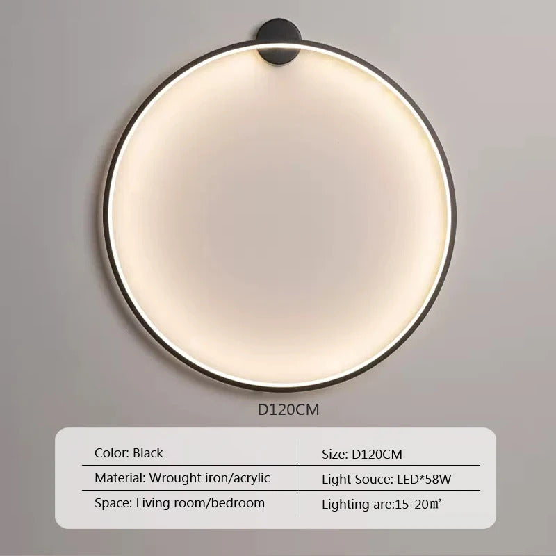Modern minimalist circular LED wall lamp home designer Decor Circle Nordic Lustre living room and bedroom lighting equipment