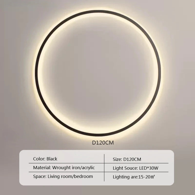 Modern minimalist circular LED wall lamp home designer Decor Circle Nordic Lustre living room and bedroom lighting equipment