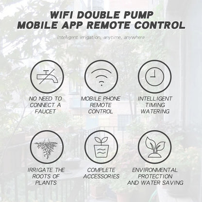 WIFI Intelligent Watering Device Double Pump Timed Automatic Drip Irrigation System Remote APPController for Garden Plant Flower