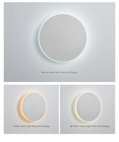 Led Round Wall Lights for Hallway Living Room Bedroom Aisle Modern Sconce Lamp Decoration Lighting Induction Switch Background