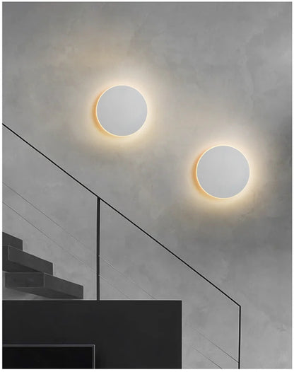 Led Round Wall Lights for Hallway Living Room Bedroom Aisle Modern Sconce Lamp Decoration Lighting Induction Switch Background