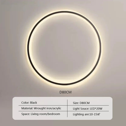 Modern minimalist circular LED wall lamp home designer Decor Circle Nordic Lustre living room and bedroom lighting equipment