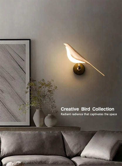Magpie Bird 360° Rotatable LED Wall Lights Wall Lamps for Bedside Bedroom Touch Switch Indoor LED Wall Sconce Decor for Corridor