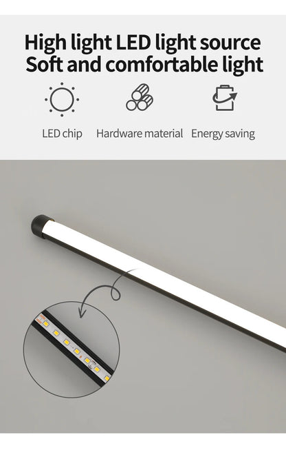 Wall Light Modern Long LED Light Black I-Shaped Wall Lamp Bedroom Living Room Corridor Interior Lighting Home Decor Lighting