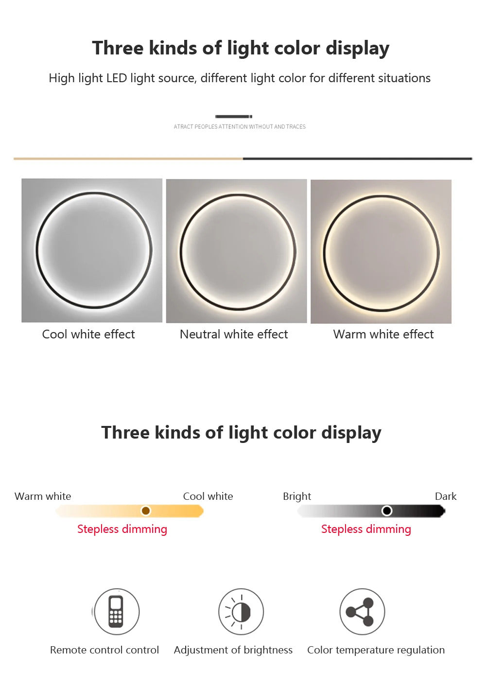 Modern minimalist circular LED wall lamp home designer Decor Circle Nordic Lustre living room and bedroom lighting equipment