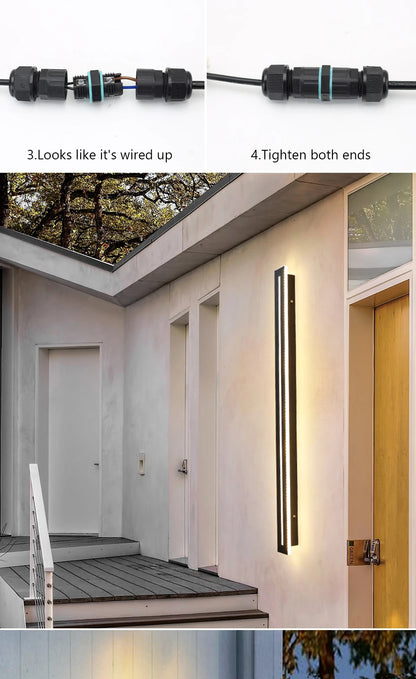 Waterproof IP65 LED Long Wall Sconce Lamp Garden Light Decoration Outdoor Lighting AC85-265V Sconce Luminaire External Sconce