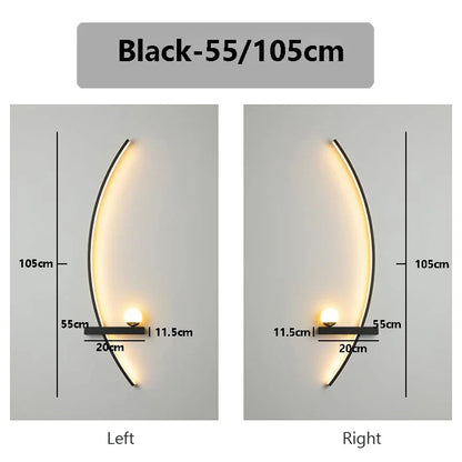 Smart LED Wall Lamp 55/105CM Remote Control Left Right Lighting Bedside Wall Sconces Bedroom Living Room Home Led Lights Lustre