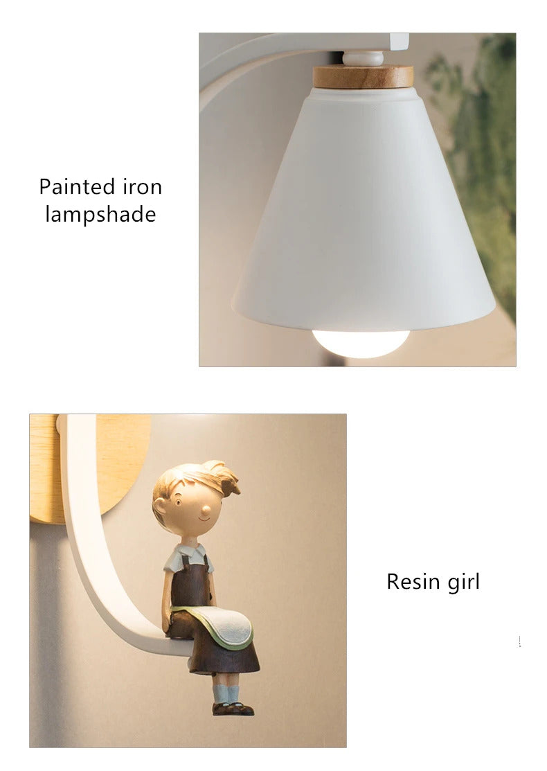 Modern Wood Wall Lamp Creative Resin Model Wall Lamps For Living Room Bedroom Children's Room Nordic Home Decor Light Fixtures