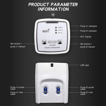 WIFI Intelligent Watering Device Double Pump Timed Automatic Drip Irrigation System Remote APPController for Garden Plant Flower