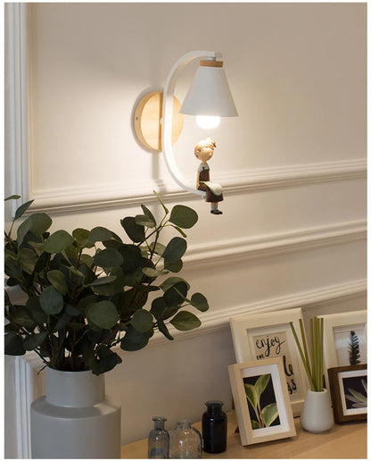 Modern Wood Wall Lamp Creative Resin Model Wall Lamps For Living Room Bedroom Children's Room Nordic Home Decor Light Fixtures