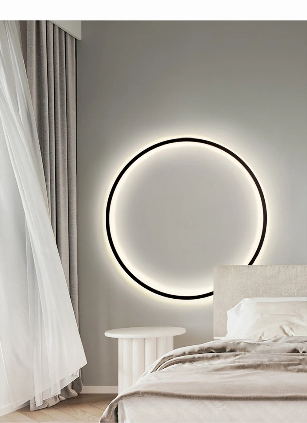 Modern minimalist circular LED wall lamp home designer Decor Circle Nordic Lustre living room and bedroom lighting equipment